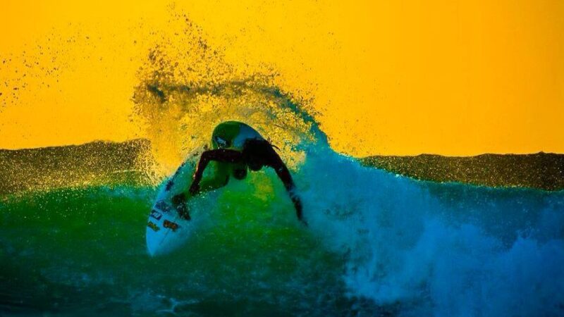 andre surfing in mt. irvine tobago
